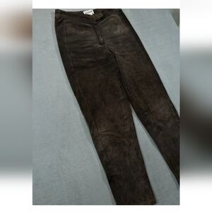 Bagatelle brown leather pants, suede finish, 8 31x30